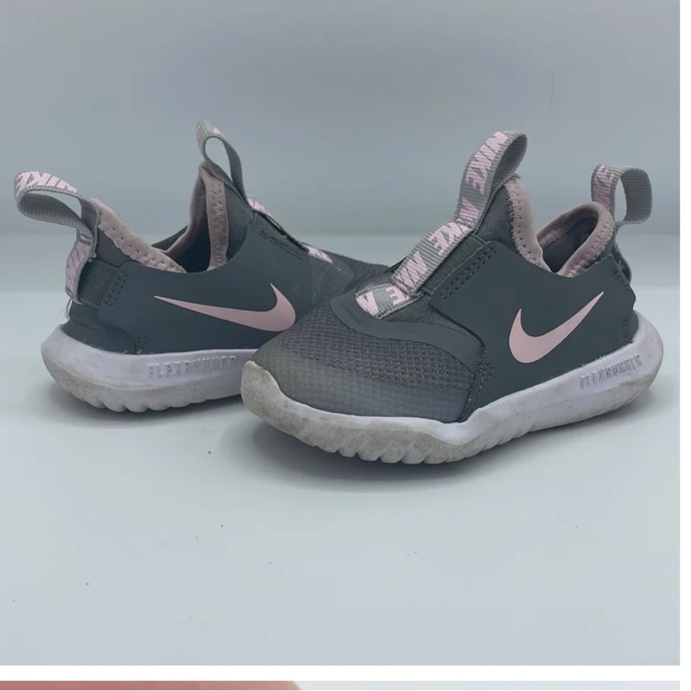 Nike pink & grey flexrunner 7c size kids shoes
